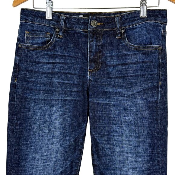 Kut From The Kloth Amy Crop Straight Leg Sz 6 Dark Wash Cuffed (Actual 31x24) - Picture 2 of 12